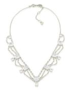 Carolee Glass Ceiling Cubic Zirconia Stone Frontal Necklace