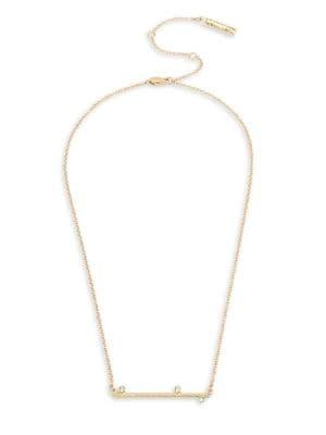 H Halston Goldtone Delicate Bar Frontal Necklace