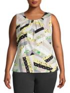 Calvin Klein Plus Pleated Neck Printed Camisole