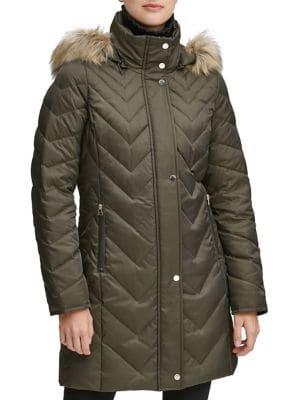 Marc New York Roxbury Down Faux Fur Hooded Coat