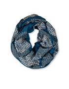 Brika Hand-printed Double Flower Infinity Scarf