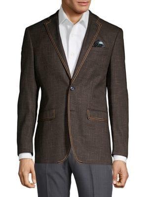 Tallia Orange Basketweave Blazer