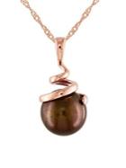 Sonatina 8-8.5mm Brown Cultured Freshwater Pearl And 14k Rose Gold Spiral Necklace