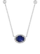 Effy Royale Bleu Diamond, Natural Sapphire, And 14k White Gold Pendant Necklace
