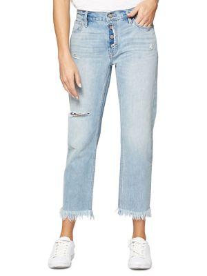 Sanctuary Olivia Straight Boyfriend Frayed-hem Jeans