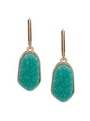 Lonna & Lilly Goldtone And Epoxy Stone Druzy Drop Earrings