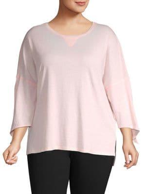 Calvin Klein Performance Plus Drop Shoulder Ruffle Sleeve Top