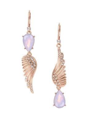 Betsey Johnson Stone & Wing Mismatched Earrings