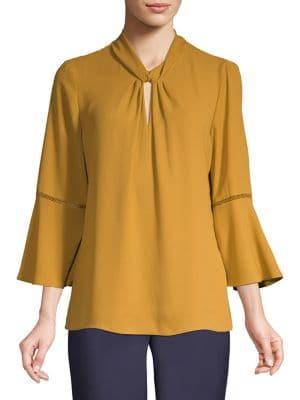 Karl Lagerfeld Paris Neck-tie Chiffon Blouse