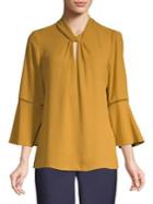Karl Lagerfeld Paris Neck-tie Chiffon Blouse