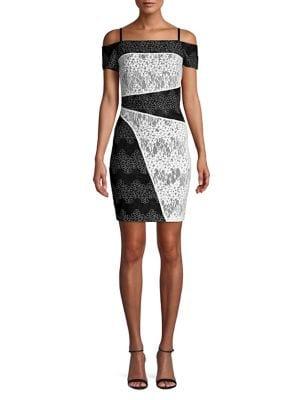 Guess Cold-shoulder Floral Sheath Dress