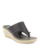 Andre Assous Addie Woven Leather Espadrille Wedge Sandals