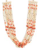 Design Lab Lord & Taylor Beaded And Chain Multi-row Necklace