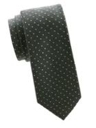 Black Brown Silk Mini-dot Slim Tie