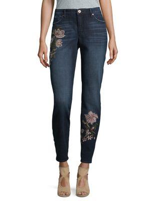 Miraclebody Embroidered Skinny Jeans