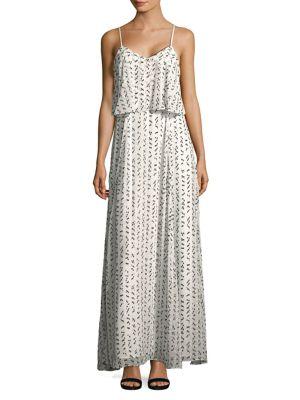 H Halston Printed Maxi Dress