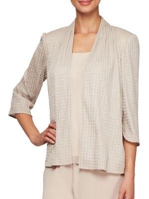 Alex Evenings 2-piece Three-quarter Sleeve Jacket & Top Set