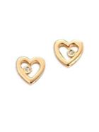 D For Diamond Goldplated & Diamond Heart Earrings