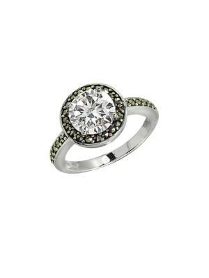 Designs Marcasite And White Topaz Halo Ring