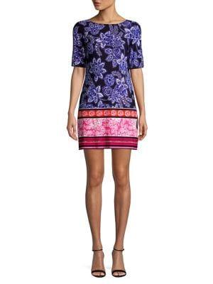 Eliza J Petite Floral Short Sleeve Shift Dress