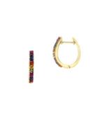 Effy 14k Yellow Gold And Multi-colored Sapphire Hoop Earrings