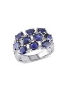 Sonatina Sterling Silver And Oval-cut Sapphire Cluster Ring