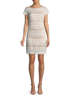 Eliza J Lace Cap-sleeve Sheath Dress