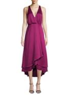 French Connection Alessia Satin Ruffle-hem Dress