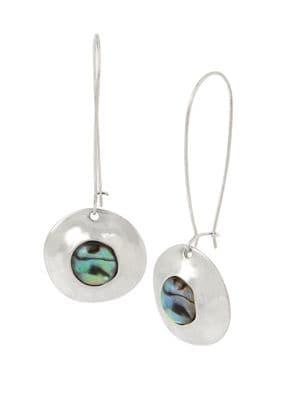 Robert Lee Morris Collection Abalone Disc Drop Earrings