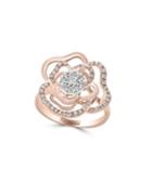 Effy Pave Rose Diamond, 14k White Gold And 14k Rose Gold Statement Ring