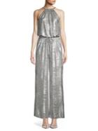 Vince Camuto Glitter Halter Tie-waist Jumpsuit