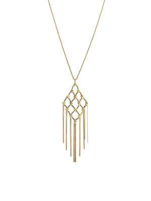 Etienne Aigner Golden Wheat Chain Chandelier Pendant Necklace