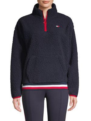 Tommy Hilfiger Performance Faux-shearling Mockneck Sweatshirt