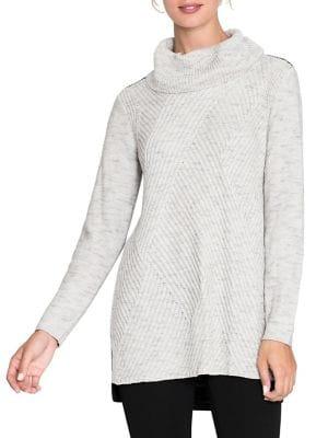 Nic+zoe Plus High-low Contrast Sweater