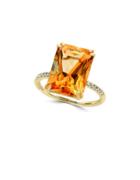 Effy Sunset Diamond, Citrine & 14k Yellow Gold Ring