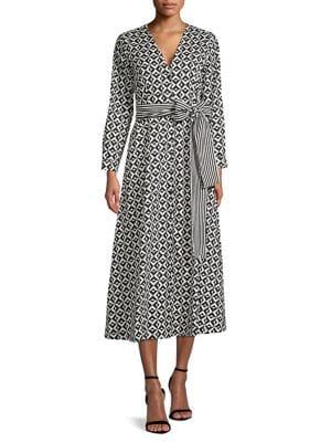 Marella Patterned Folle Self-tie Dress