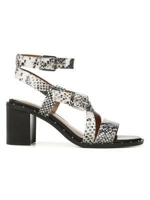 Franco Sarto Leather Block Heel Sandals