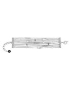 Karl Lagerfeld Safety Pin Faux Pearl And Swarovski Crystal Multi-row Bracelet