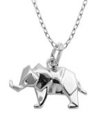 Lord & Taylor Rhodium-plated Sterling Silver Origami Elephant Pendant Necklace