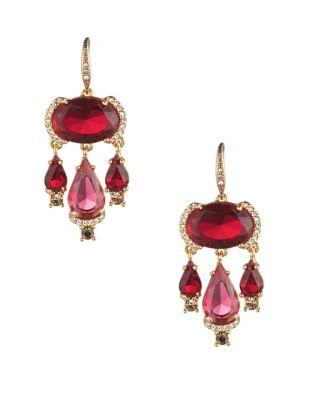 Carolee Victorian Empire Crystal Linear Stone Drop Earrings