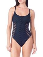 Kenneth Cole Reaction Tough Luxe One-piece Crochet Swimsuit