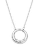 Dogeared Crystal Hoop Pendant And Chain Necklace