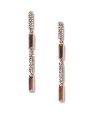 Vince Camuto Pave Crystal Linear Earrings