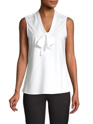 Kasper Tie Collar Top