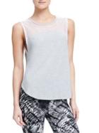 Donna Karan Active Mesh Yoke Hi-lo Top