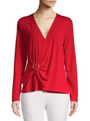 Michael Michael Kors Gathered V-neck Top