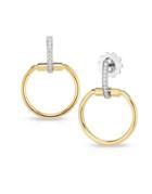 Roberto Coin Classic Parisienne Diamond And 18k White And Gold Drop Earrings