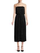 Design Lab Lord & Taylor Wide-leg Strapless Textured Jumpsuit