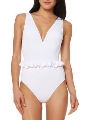 Jessica Simpson Ruffle Trim One-piece Swimsuit