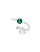 Alex And Ani Precious Ring Wraps Elephant Swarovski Crystal & Sterling Silver Ring